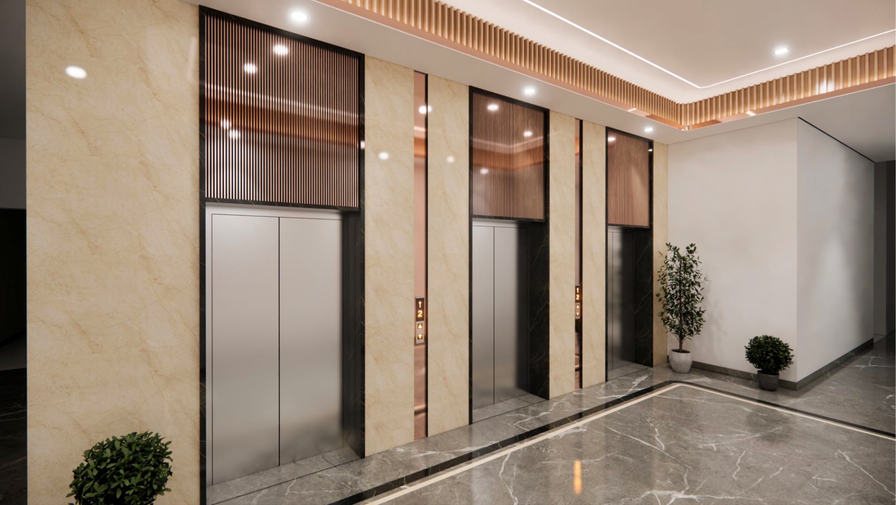 Lift Lobby in an Aspire Aarna residence