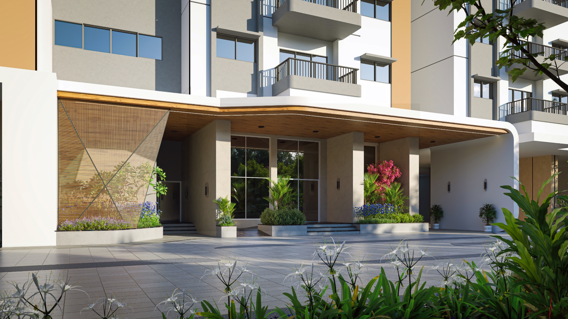 Aspire Aarna grand entrance gate — Tower A Entry Porch