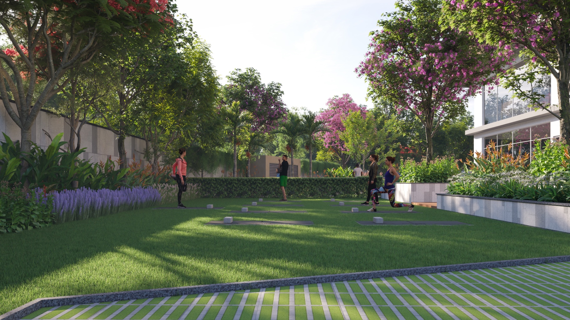 Yoga Lawn at Aspire Aarna