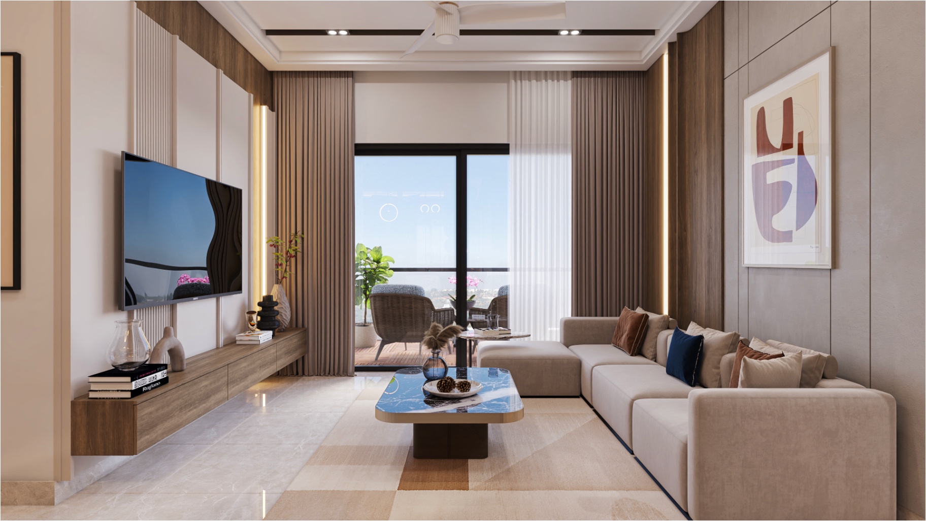 2 BHK residence interior at Aspire Aarna